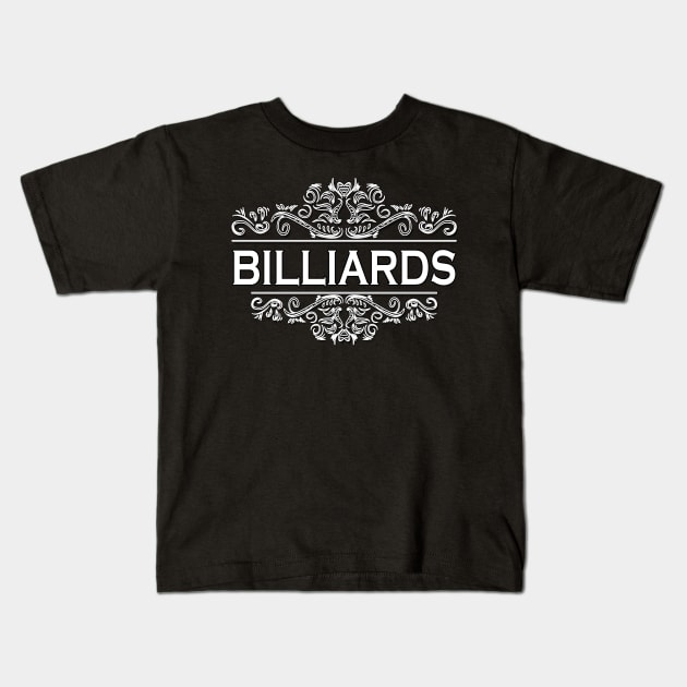 Billiards Kids T-Shirt by Shop Ovov